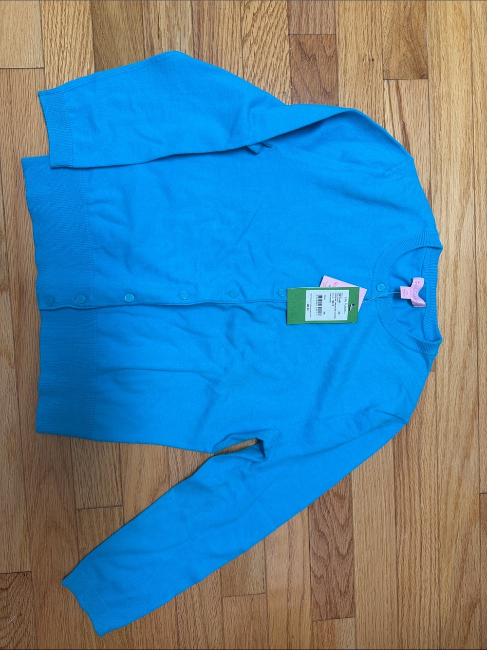 Lilly Pulitzer Bright Turquoise Blue Button-Front Cardigan